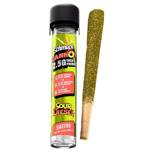 CANNON KIEF COATED & HASH INFUSED 2.5G PREROLL | SOUR DIESEL