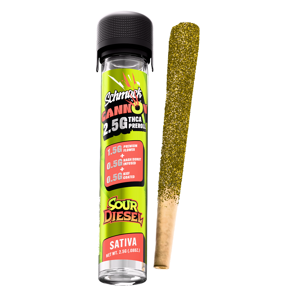 CANNON KIEF COATED & HASH INFUSED 2.5G PREROLL | SOUR DIESEL