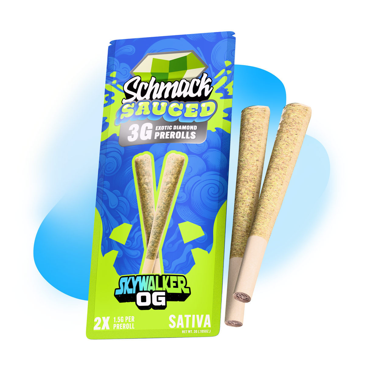 SAUCED DIAMOND 3G PREROLL | SKYWALKER OG